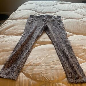 Gray Snakeskin Print Leggings